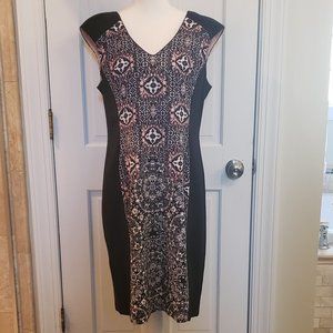 Maggy L Color Block Sheath Dress, Size 16